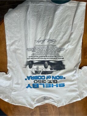 Selby White Short Sleeve Tee with Blue 'Shelby' Graphic